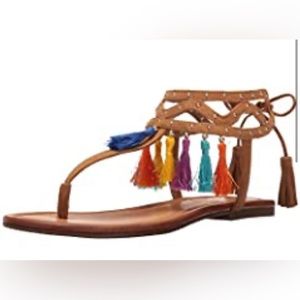 🎉 Clearance Sale! Jessica Simpson Kamel Dress Sandal, 6.5, Colorful tassels
